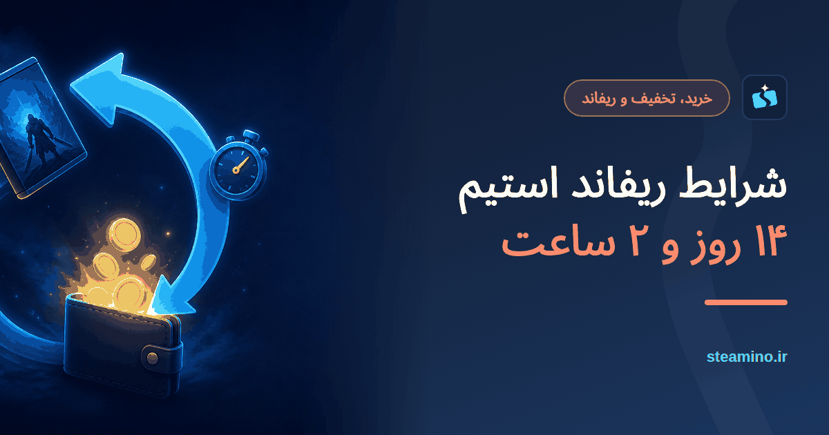 یک جعبه بازی که روی فلش دایرهای برگشت به سمت کیف پول دیجیتال حرکت میکند، کنار یک ساعت و تقویم